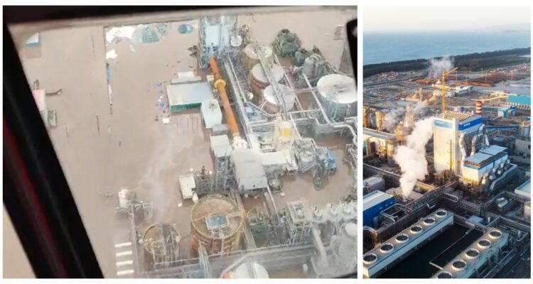 Una imagen aérea de la Planta Licantén de Celulosa Arauco