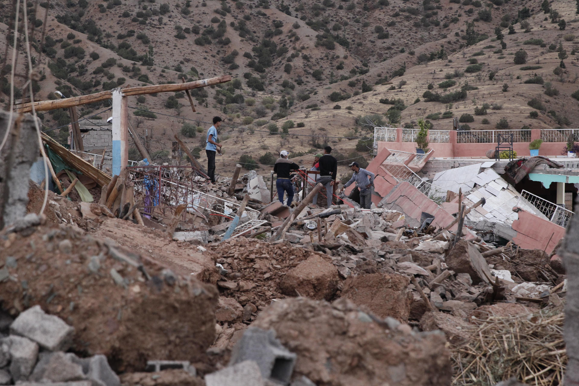 Imagen del pueblo de Targa tras el terremoto