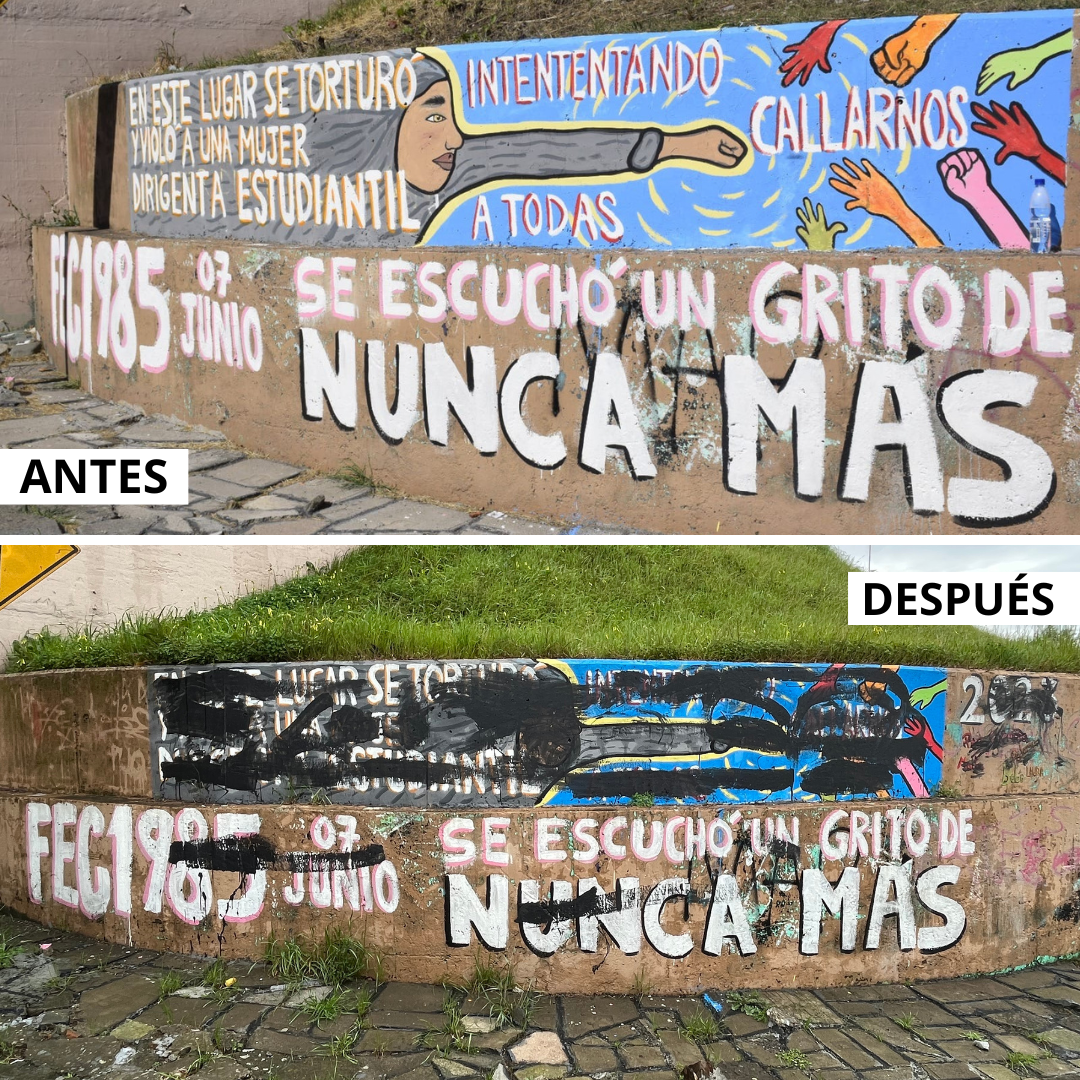 Mural en San Pedro de la Paz, conmemorativo por violación a Paz Macaya en dictadura