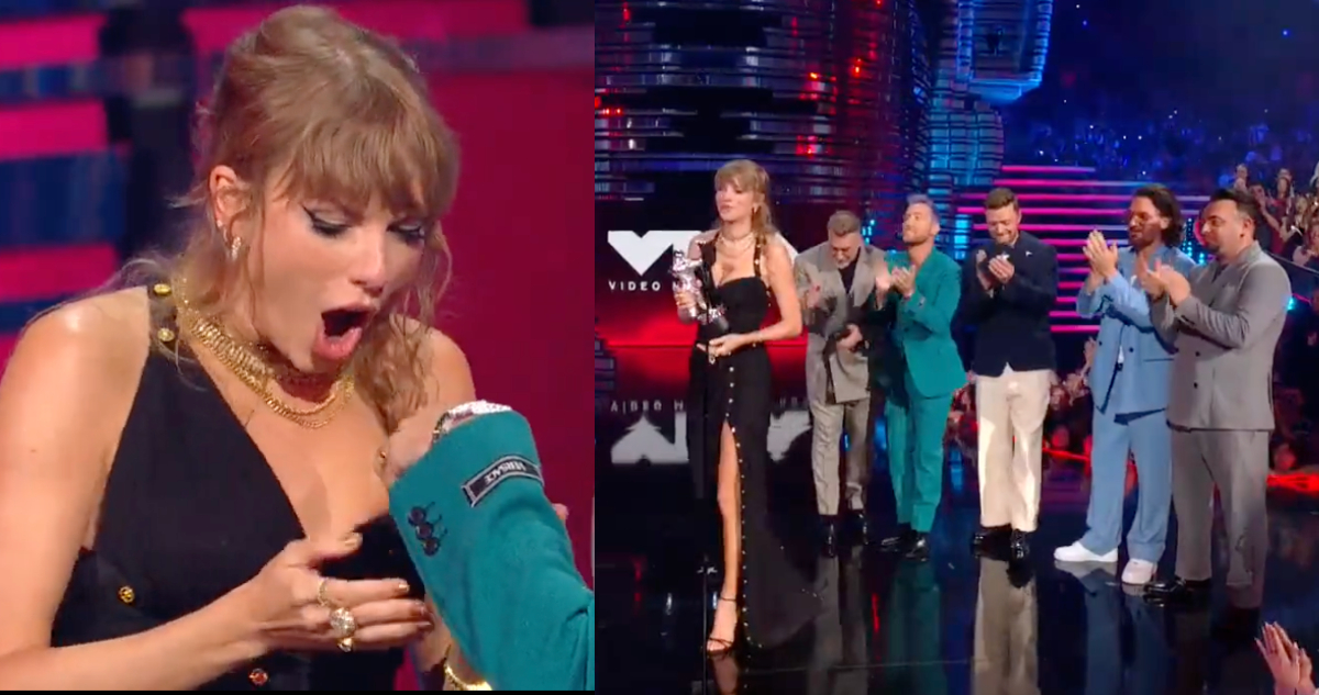 Miembros de NSYNC se reunieron para los MTV VMAs y compartieron emotivo momento con Taylor Swift