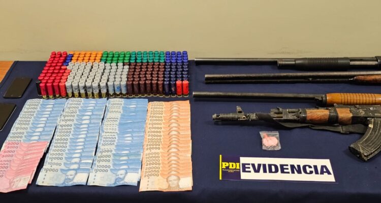 droga, armas y municiones incautadas en La Araucanía