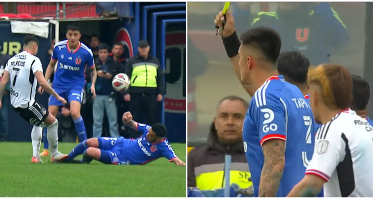 Carlos Palacios estuvo a punto de ser expulsado ante Universidad de Chile en el Superclásico.