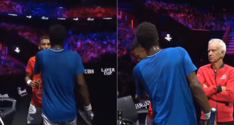 Aliassime y Monfils cara a cara durante partido de la Laver Cup