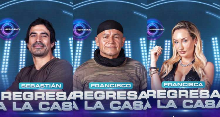 Sebastián Ramírez (izquierda), Francisco Arenas (centro) y Francisca Maira (derecha) en referencia al repechaje de Gran Hermano