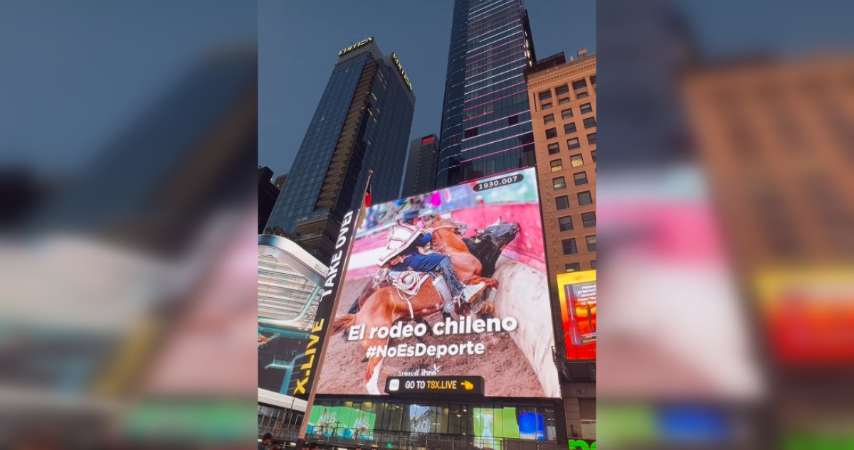 mensaje en Times Square