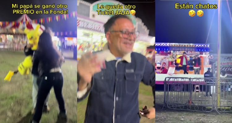 Hombre que se hizo viral en tiktok por ganar varios premios en stand de Fiestas Patrias
