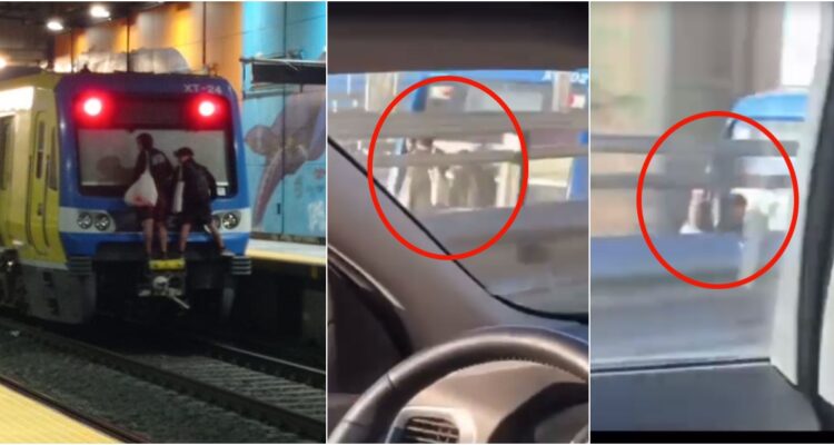 Sujetos viajaban al exterior de tren