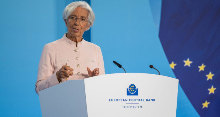 Presidenta del Banco Central Europeo, Christine Lagarde, en conferencia de prensa