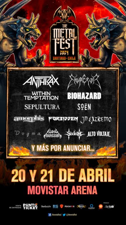 The Metal Fest: Anthrax, Emperor y Within Temptation entre las primeras bandas confirmadas