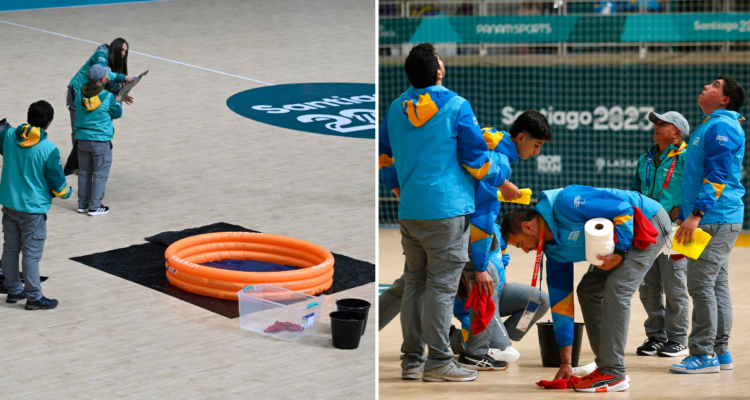 Desde la Federación de Balonmano apuntaron a Harold Mayne-Nicholls por la goteras en el techo.