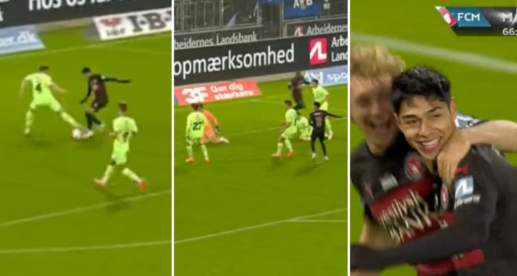 Darío Osorio convirtió el primer gol en su experiencia europea en Dinamarca.