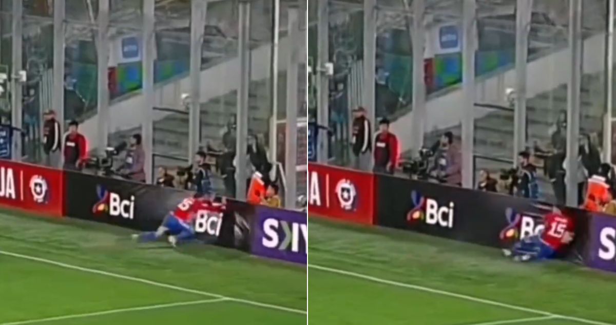 Diego Valdés y su esfuerzo para salvar un balón de Chile ante Perú