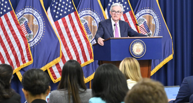 Jerome Powell, presidente de la FED, en punto de prensa