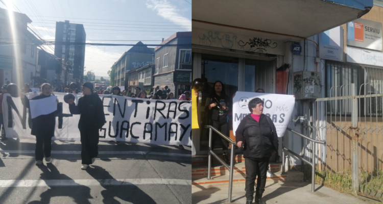 Protesta de vecinos en Serviu y municipio de Valdivia: esperan solución habitacional desde 2018