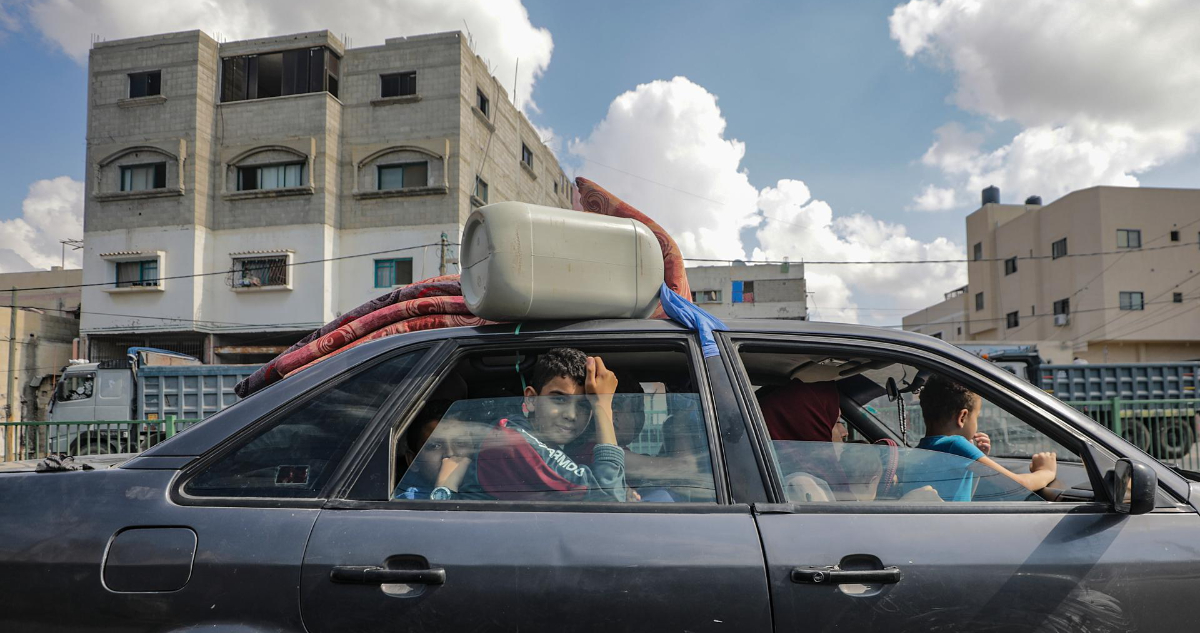 Palestinos desplazados en la Franja de Gaza