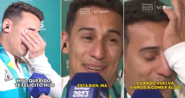 La emoción del gimnasta Daniel Villafañe tras ganar medalla de plata en Santiago 2023 y recibir sorpresivo saludo de su madre