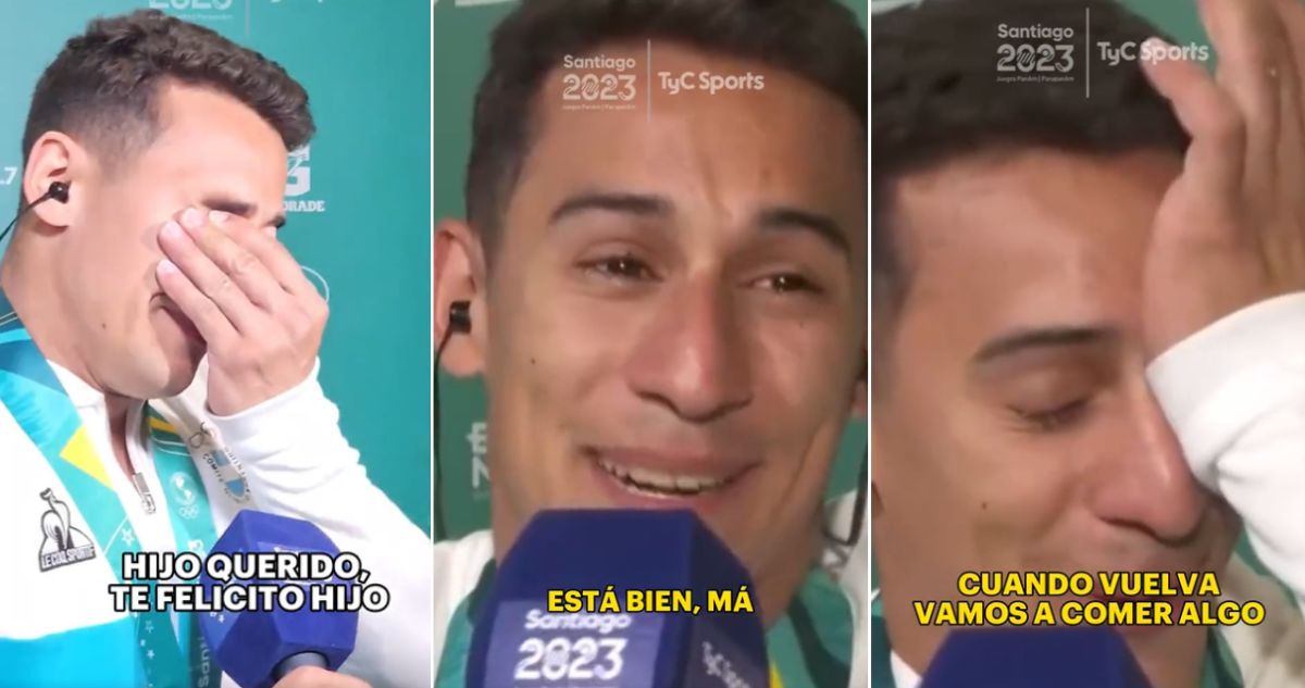 La emoción del gimnasta Daniel Villafañe tras ganar medalla de plata en Santiago 2023 y recibir sorpresivo saludo de su madre