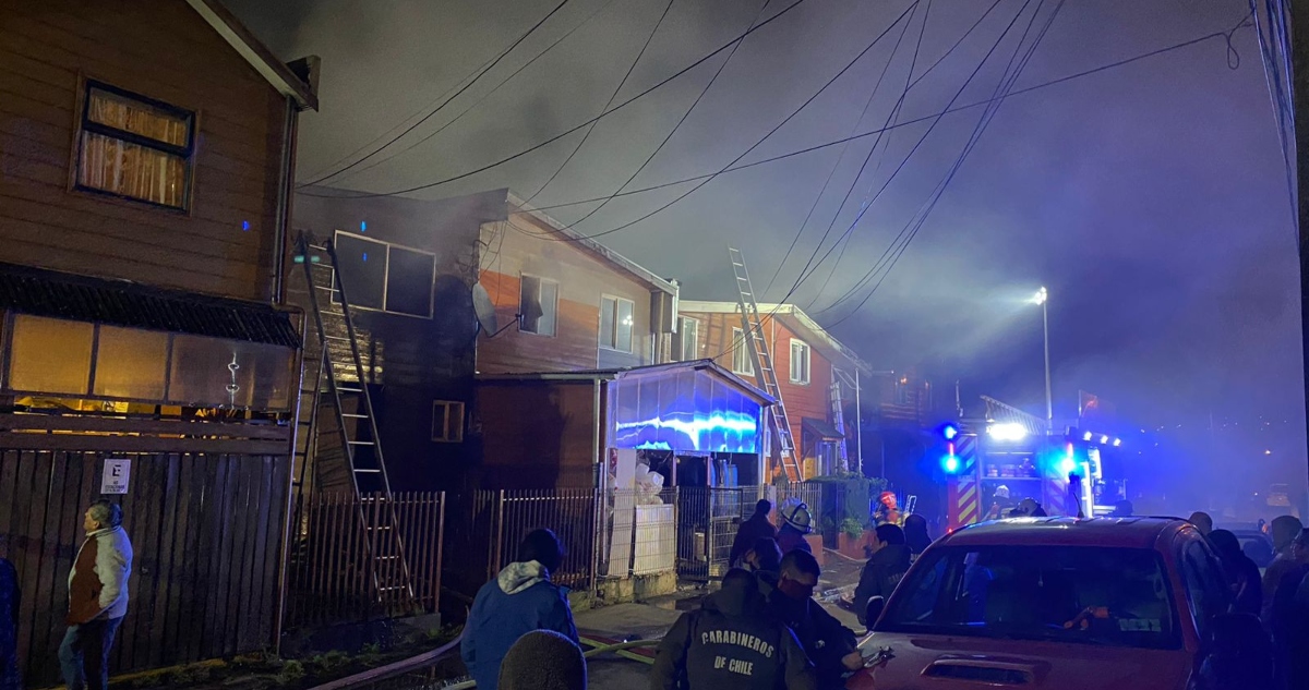 Incendio de viviendas en Puerto Montt