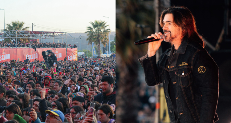 Público del Festival REC (izquierda) y Juanes en concierto en Concepción (derecha)