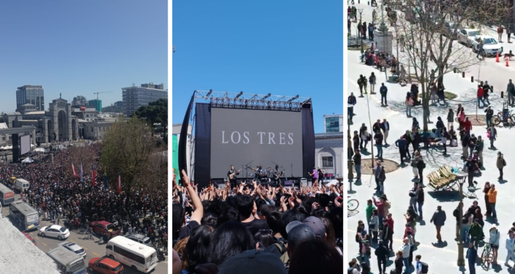 A plaza llena y con vendedor de nalcas incluido: así fue la presentación de Los Tres en Concepción
