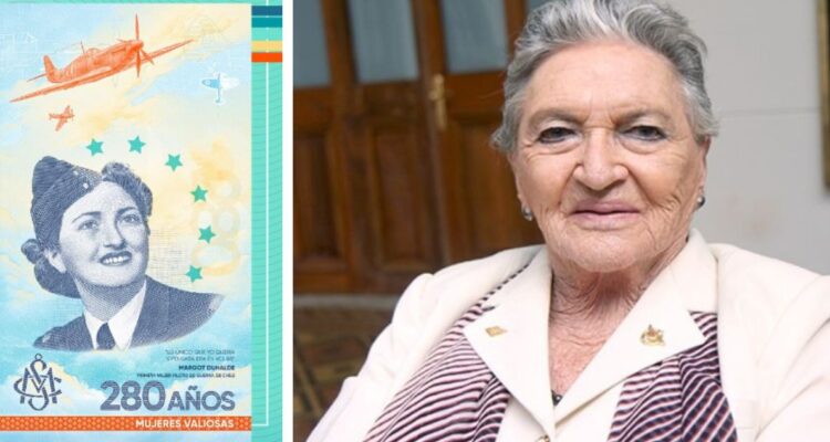 Quién fue Margot Duhalde, la primera piloto chilena de guerra y cómo y dónde obtener el billete conmemorativo con su rostro de la Casa de Moneda