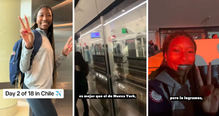 Atleta estadounidense lució el Metro de Santiago.