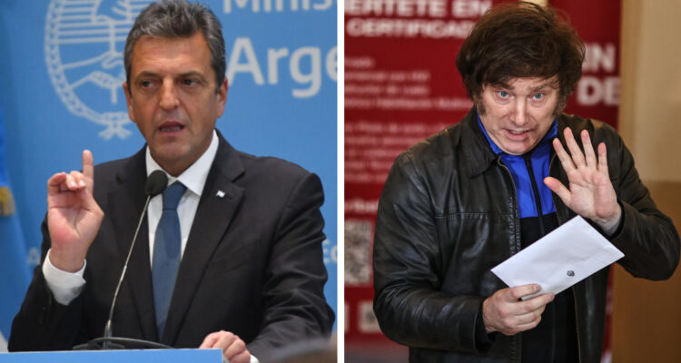 Fotografías de Massa y Milei