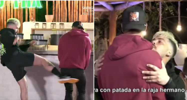 Patada a Fabio Agostini en Tierra Brava