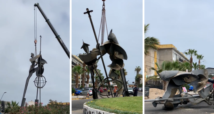 retiran escultura en Arica
