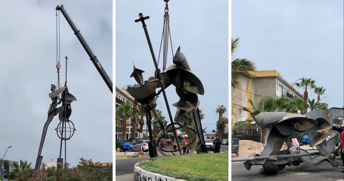 retiran escultura en Arica