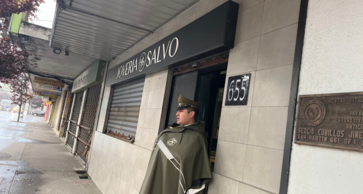 Millonario robo afecta joyería de concepción