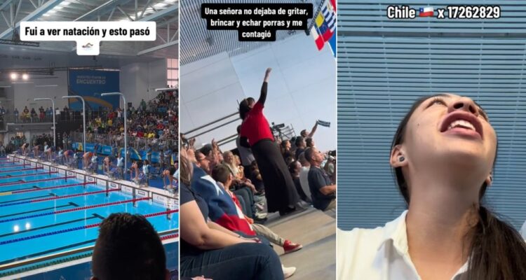 Softbolista mexicana se contagió de la Marea Roja en Stgo 2023: alentó con todo a Chile en natación