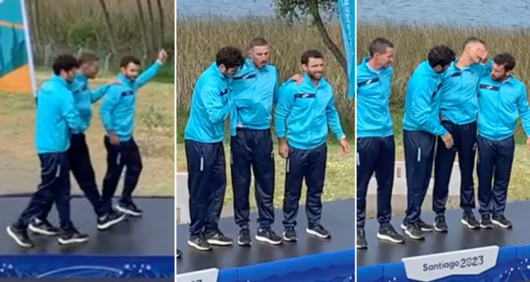 Con emoción y lágrimas de dolor: así subió al podio Felipe Klüver en San Pedro de La Paz.