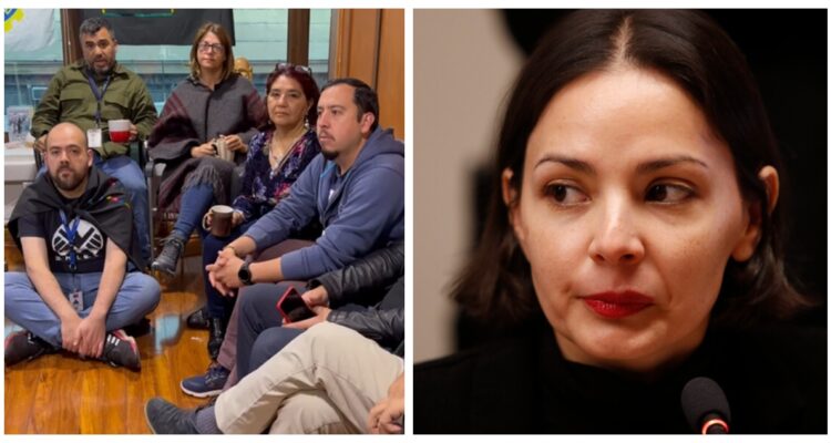 Video muestra toma en la oficina de la ministra Arredondo: “La solución depende de ella y de Dipres”