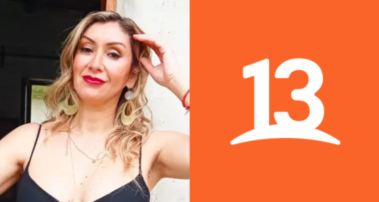 Angélica Sepúlveda en fotografía de su Instagram (izquierda) y Logo de Canal 13 (derecha)