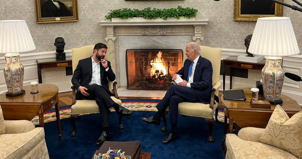 Presidente Gabriel Boric se reúne con Joe Biden en el Salón Oval de la Casa Blanca