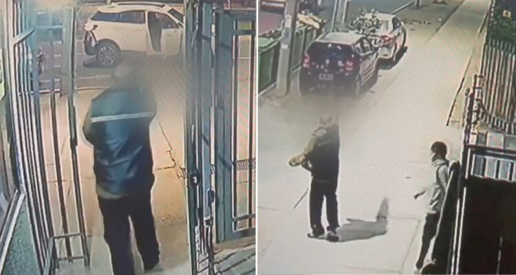 Captan momento exacto en que conserje frustra portonazo con arma de fogueo en condominio de Pudahuel