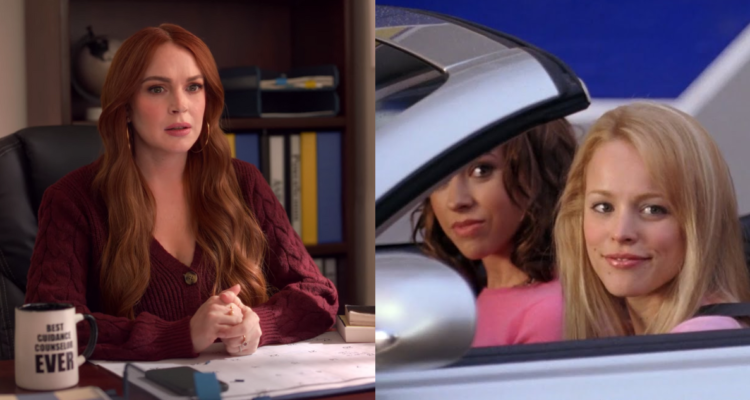 Lindsay Lohan como Cady Heron en reencuentro de Chicas Pesadas y escena de la película original