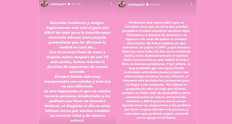 Coté López confirma el fin de su relación con Luis "Mago" Jiménez tras casi 18 años de matrimonio 