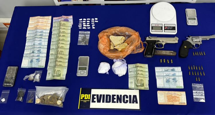 Policía de Investigaciones detiene a tres sujetos por microtráfico y porte de armas en Ancud