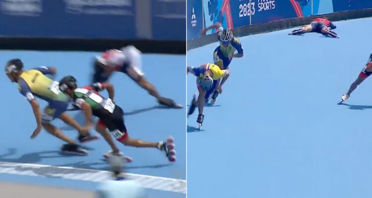 No podían contra él: patinador brasileño botó a Emanuelle Silva y le arruinó carrera de 500 metros