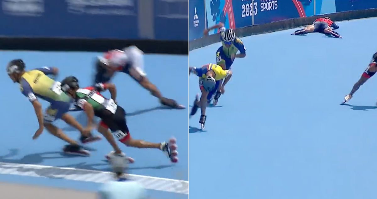 No podían contra él: patinador brasileño botó a Emanuelle Silva y le arruinó carrera de 500 metros