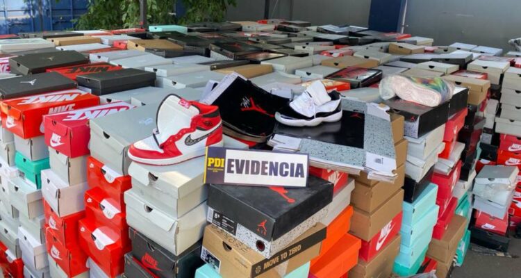 PDI incauta más de $252 millones en zapatillas falsificadas que vendían en Pirque: hay un detenido