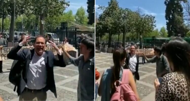 Estudiantes de la U. de Chile funan a Sergio Micco y lo tildan de “cómplice” de violaciones de DDHH