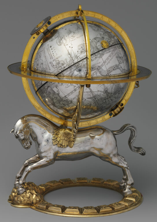 Globo celeste vienés de 1579. El globo celeste original creado por Hiparco hace 2.200 años nunca ha sido encontrado. 