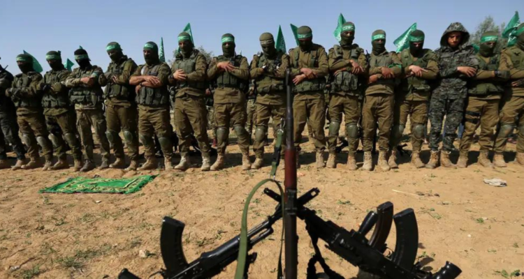 Milicianos de Hamás durante un desfile en 2019.