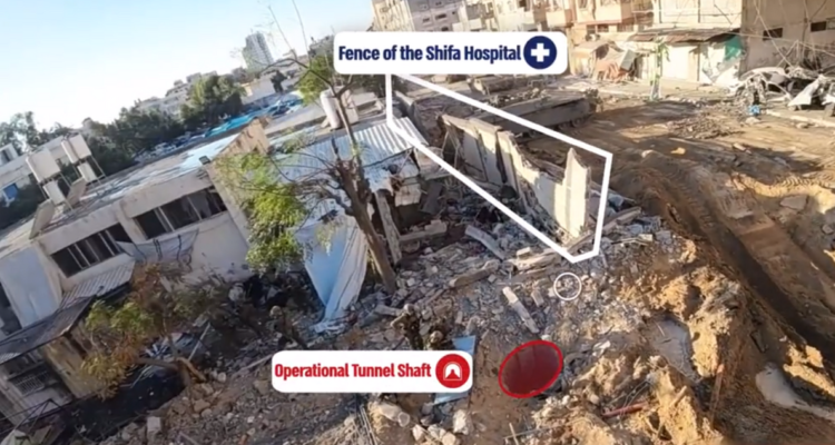 Israel asegura haber encontrado un túnel fortificado de Hamás debajo del Hospital Shifa en Gaza