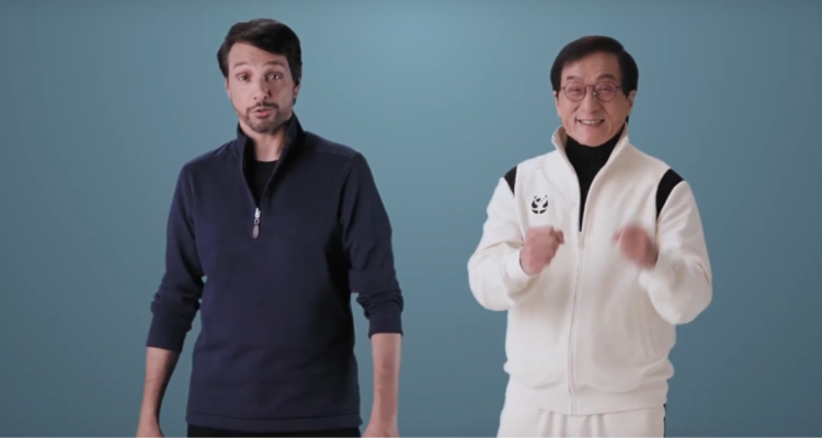 Ralph Macchio y Jackie Chan en Karate Kid