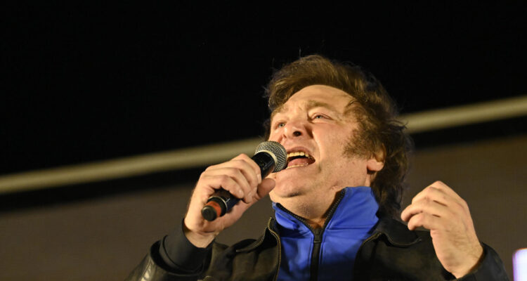 Javier Milei en el cierre de su campaña