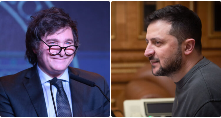 Javier Milei y Volodimir Zelenski